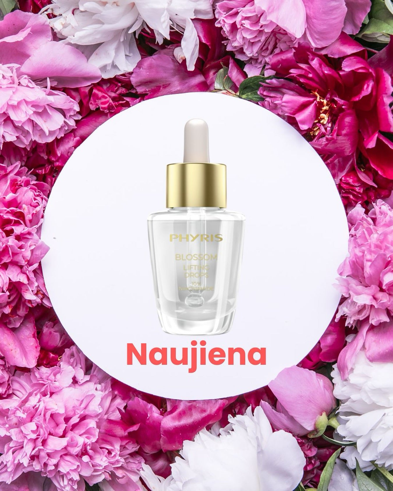 Phyris ,,Blossom” LIFTING DROPS Stangrinantis veido serumas su 10% niacinamido, 30 ml