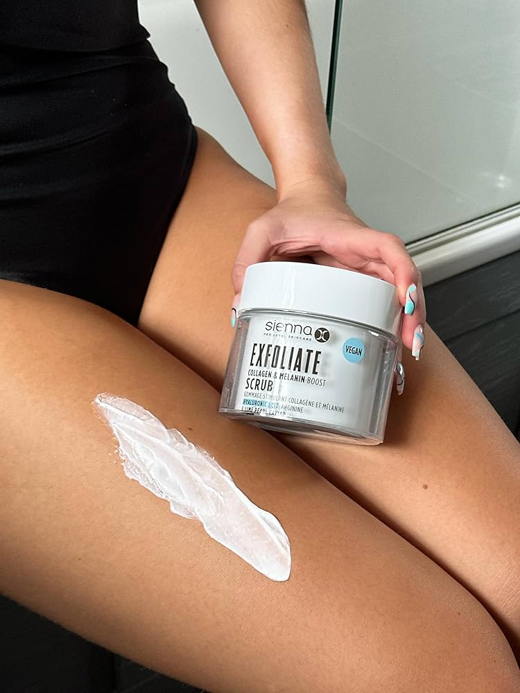 Sienna-X Scrub Šveičiamasis kolageno ir melanino šveitiklis, 180 ml