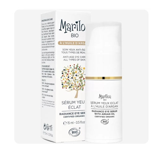 MARILOU BIO Švytėjimo suteikiantis paakių serumas su argano aliejumi, 15 ml