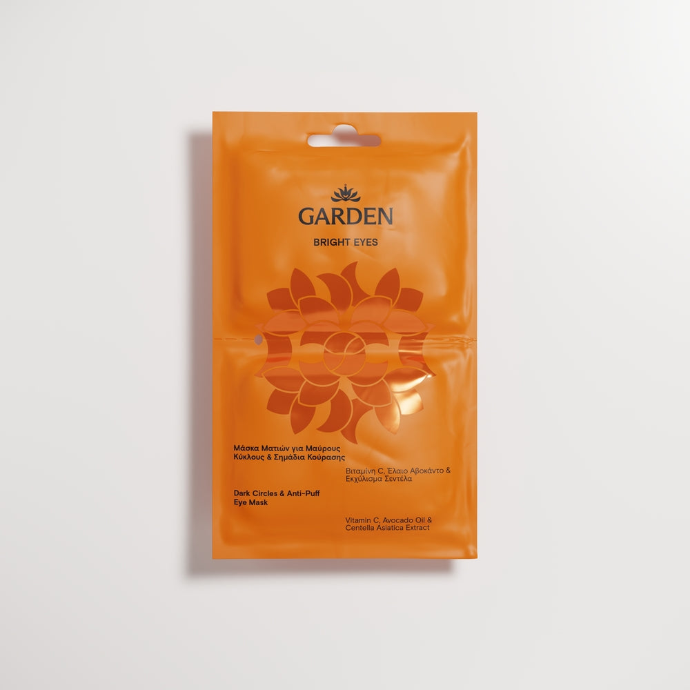 GARDEN "BRIGHT EYES" Paakių kaukė nuo tamsių ratilų ir nuovargio požymių, 2 x 3 ml