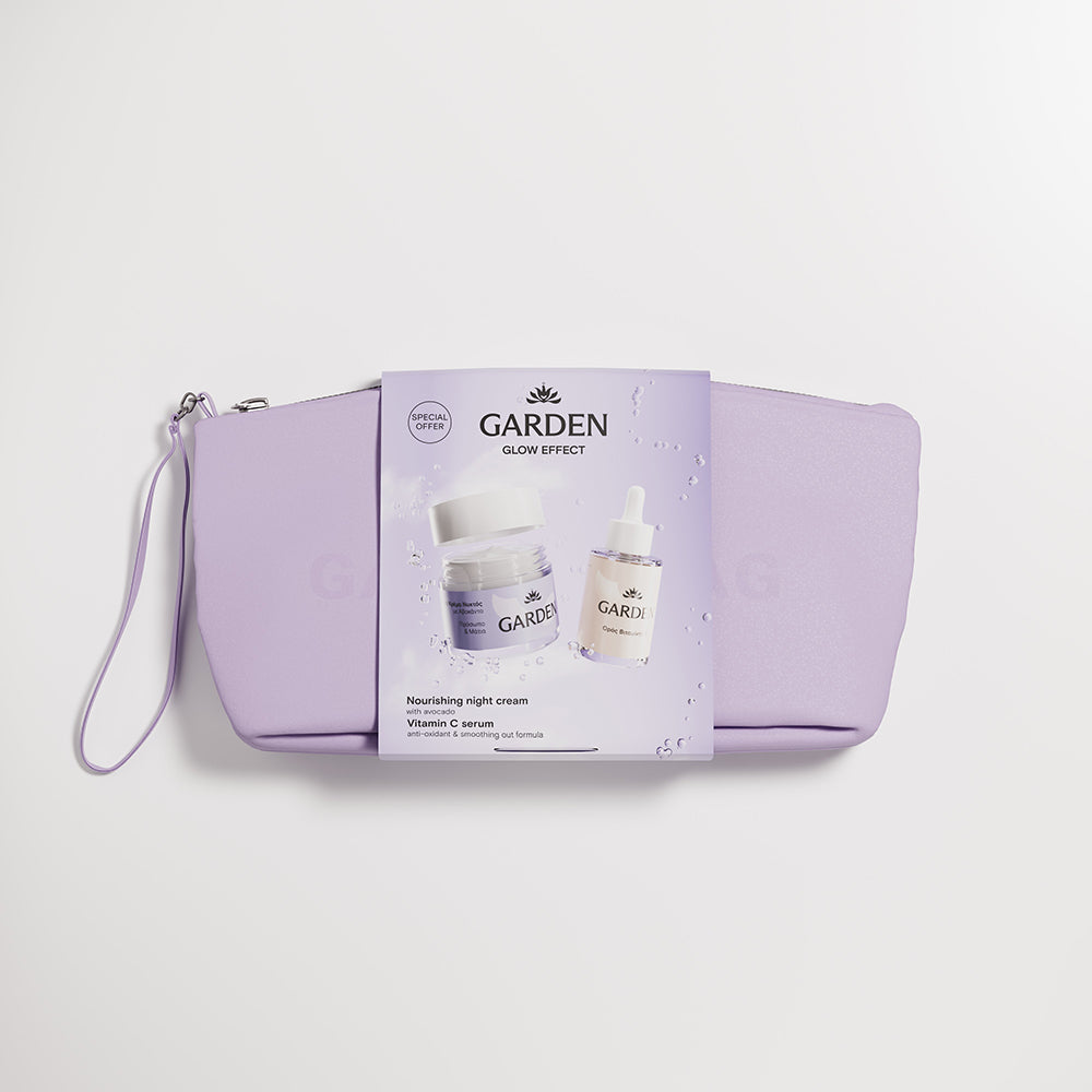 GARDEN "Glow Effect" rinkinys: Maitinamasis naktinis kremas 50 ml + Vitamino C serumas 30 ml