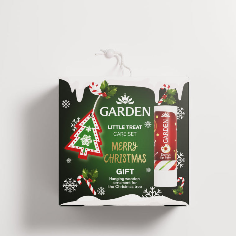 GARDEN "Little Treat" Kalėdinis lūpų priežiūros rinkinys su spurgos aromato lūpų balzamu
