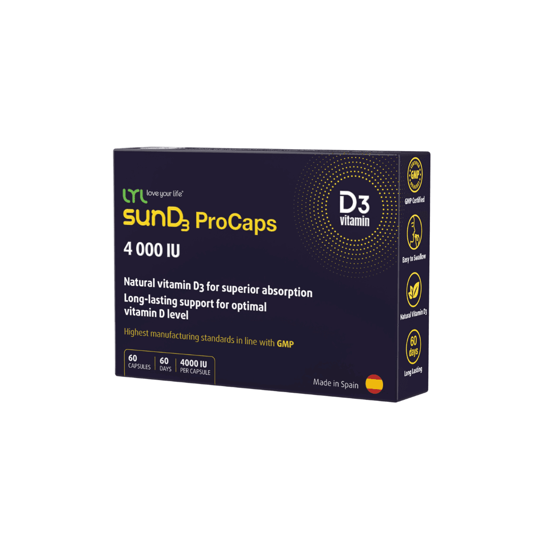 LYL ProCaps vitaminas D3 kapsulėse 4000 IU