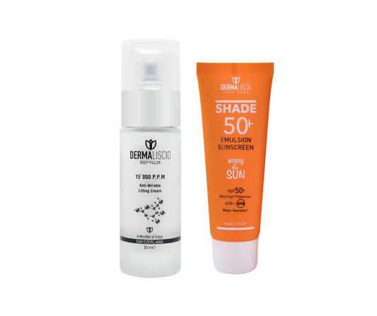 Hyaluronic Acid Anti-Wrinkles Lifting Cream & Dermaliscio Shade 50+ Sunscreen Rinkinys