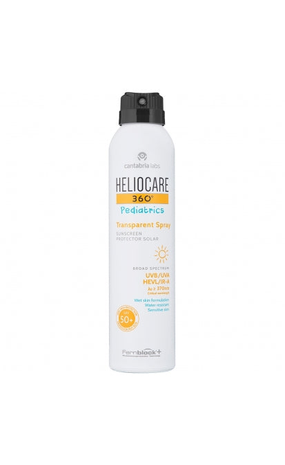 HELIOCARE 360 PEDIATRICS TRANSPARENT PURŠKIAMA APSAUGA NUO SAULĖS VAIKAMS SPF50+, 200 ML