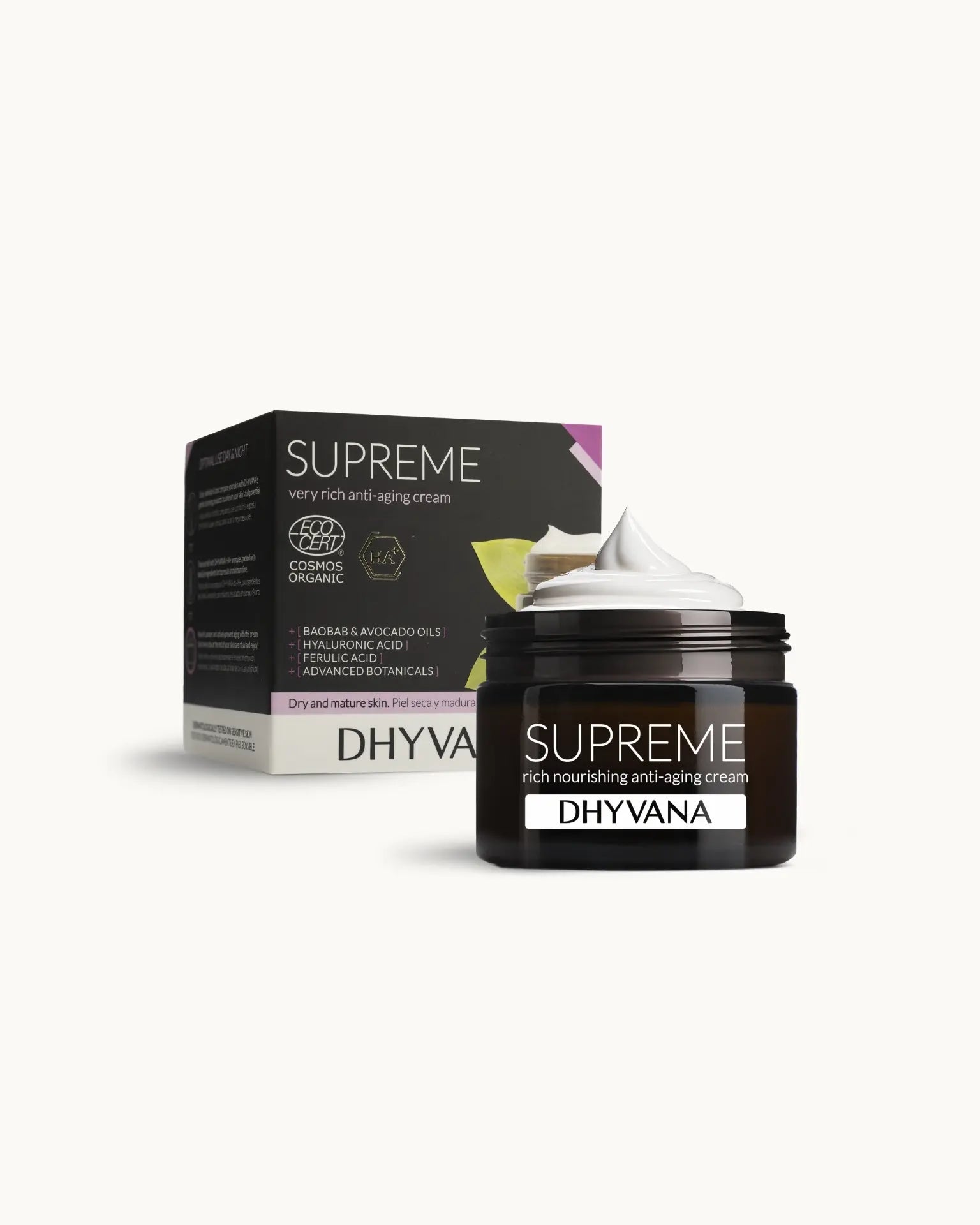 DHYVANA "SUPREME" Stangrinamasis maitinamasis kremas sausai ir brandžiai odai, 40 ml