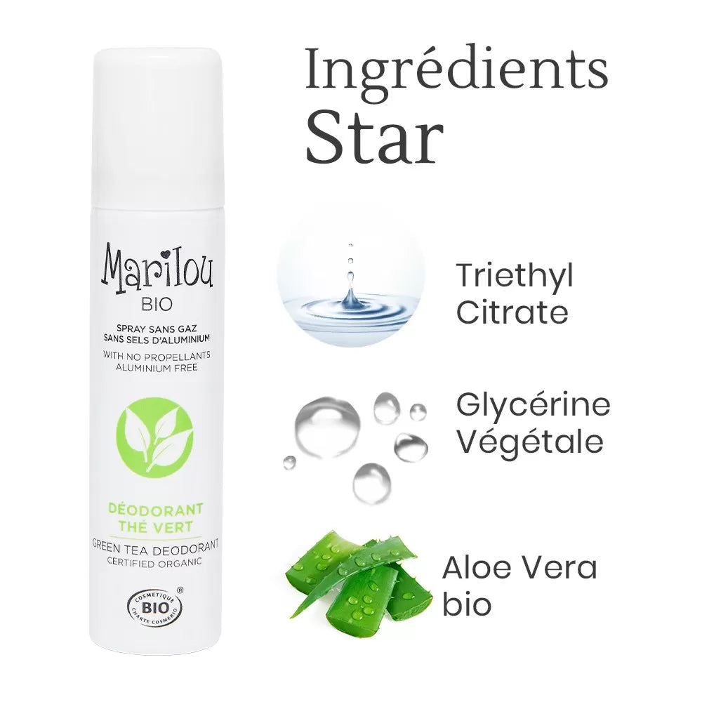 MARILOU BIO Žaliosios arbatos dezodorantas, 75 ml