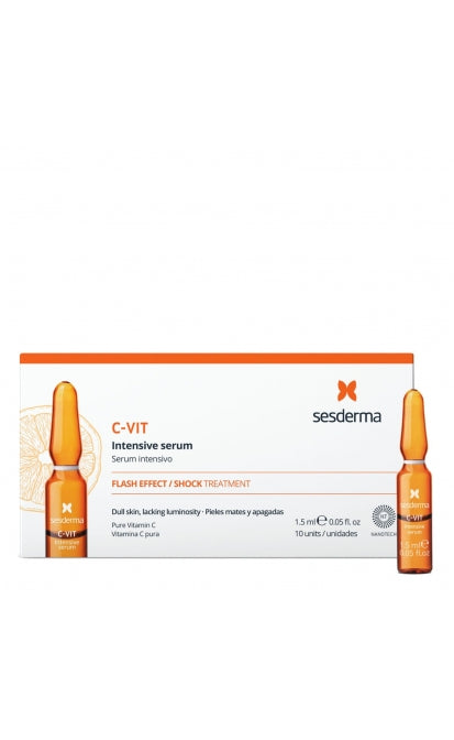 SESDERMA C-VIT INTENSYVAUS SERUMO SKAISTINANČIOS AMPULĖS, 10x1,5 ML