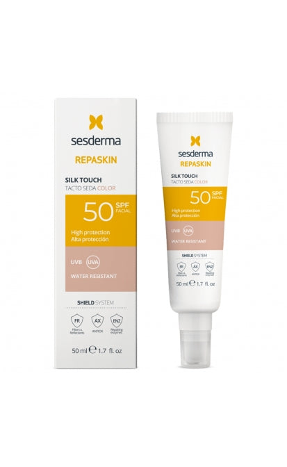 SESDERMA REPASKIN SILK TOUCH СОЛНЦЕЗАЩИТНОЕ СРЕДСТВО ДЛЯ ЛИЦА С ТОНИРОВАННЫМ SPF 50, 50 МЛ