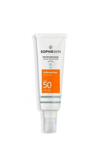 SOPHIE SKIN PIGMENTINES DĖMES MAŽINANTIS APSAUGINIS VEIDO KREMAS SPF50, 50 ML