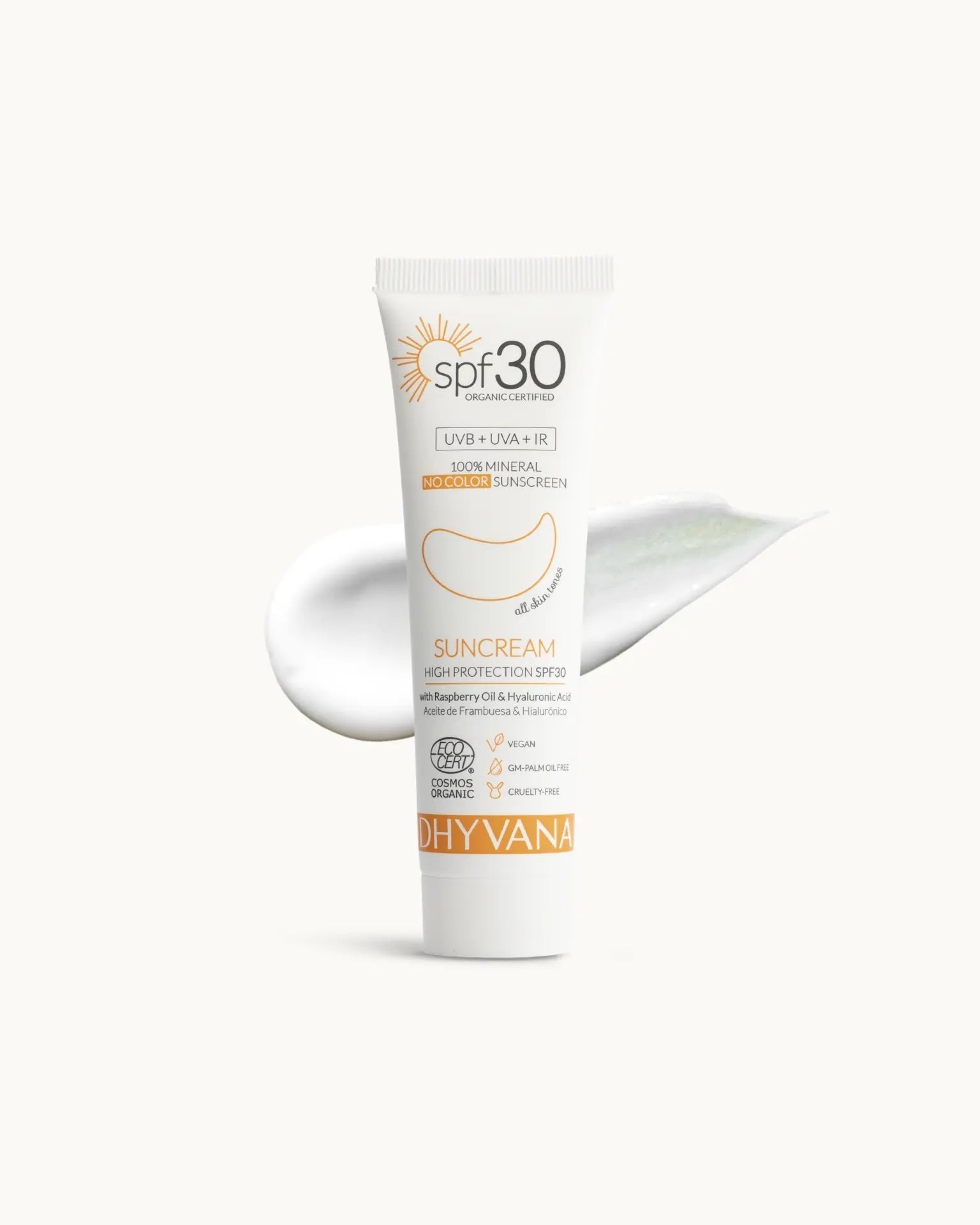 DHYVANA Apsauginis kremas nuo saulės SPF 30 (Amber Honey), 50 ml