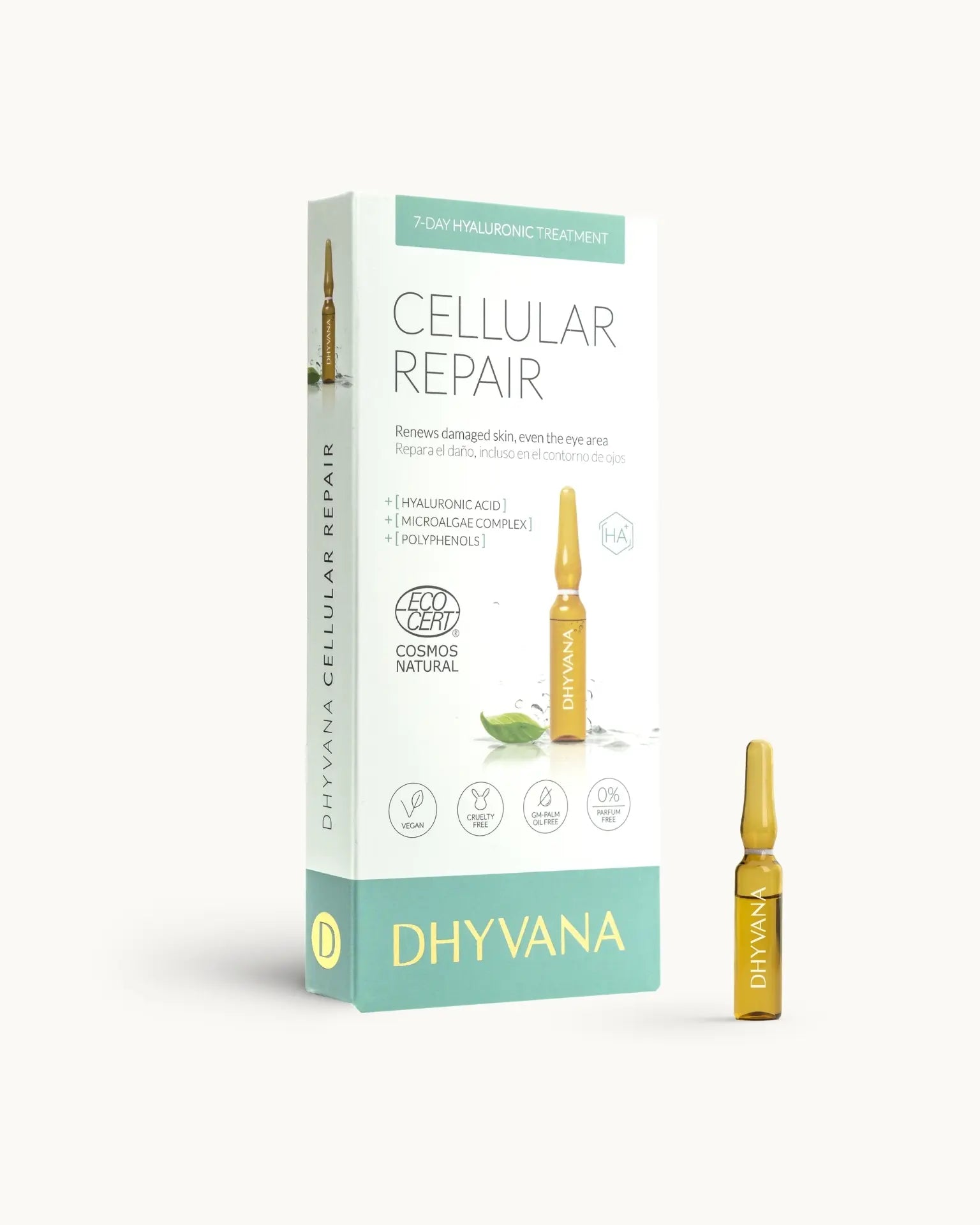 DHYVANA "CELLULAR REPAIR" Drėkinamasis atkuriamasis serumas nuo tamsių paakių, 7x2 ml
