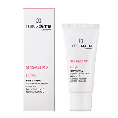 Medi-Derma Sens-Age MD Intensive-A 0,5% Naktinis veido kremas su 0,5% retinolio, 30 ml